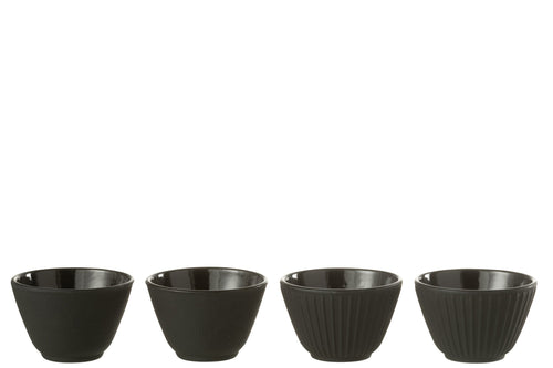 J-Line theemok - metaal - zwart - 2 dozen van 2 stuks