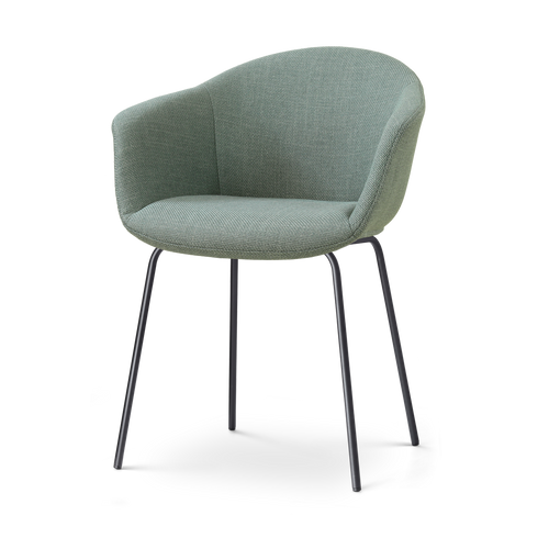 Nolon Nora-Otis Eetkamerstoel Saliegroen - met Armleuning - Zwart