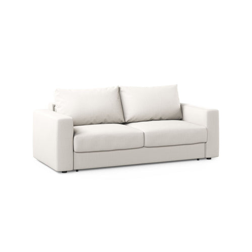 Cosmopolitan Design - Converteerbare bank Grena 3-zits, structurele stof wit - 100x205x90cm