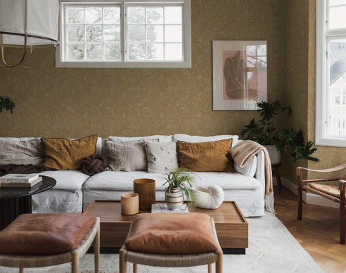 Borastapeter behang bladeren geel - 53 cm x 10.05 m - 661009 - vtwonen shop