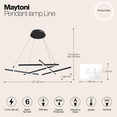Maytoni - Hanglamp Line - Zwart - vtwonen shop