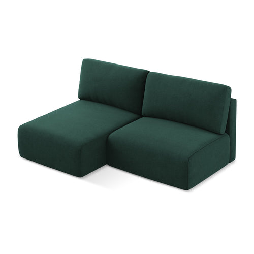 LaMiaSofa hoekbank links Ostia - textuurstof - flessengroen - 210x149x79