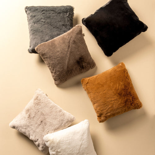 ZAYA - kussenhoes 60x60 cm - bontlook - extra groot - Tobacco Brown - bruin