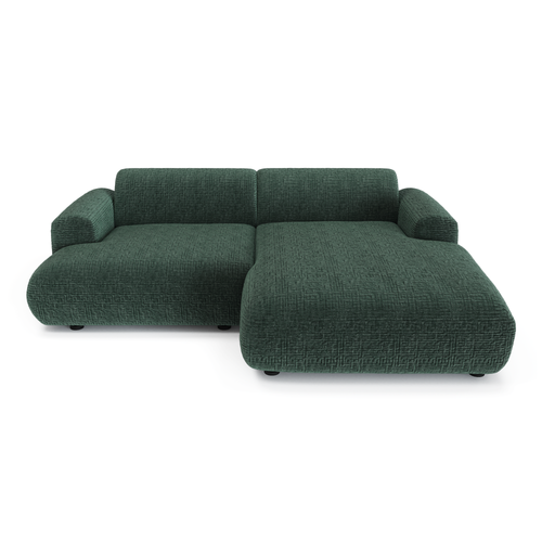 Sia Home - Rechte hoekbanken MYRA - Fluweel met patroon - Smaragdgroen - 266cm - vtwonen shop