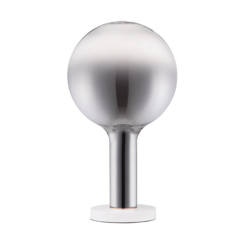 Nova Luce NOSTOS Bolvormige tafellamp in rookgrijs, goud en mat wit, dimbaar met touchbediening, LED 3W 165lm 3000K