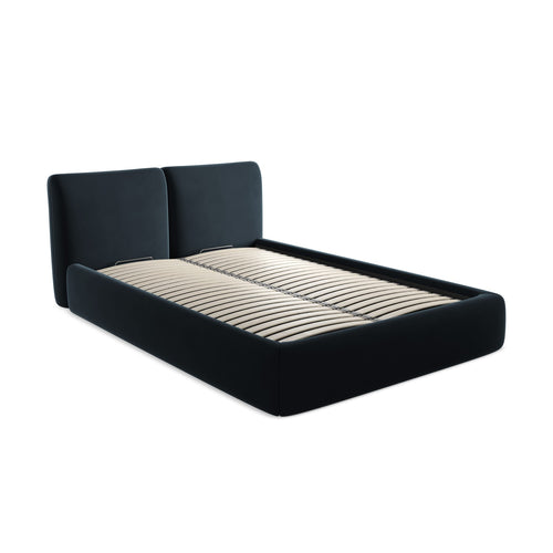 LaMiaSofa Bed met opbergruimte Milano - velours - koningsblauw - 160x228x82