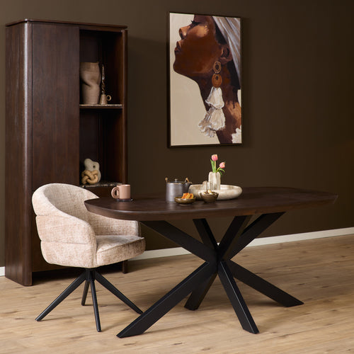 Starfurn  eettafel Madison - zwart - 90x160x76cm