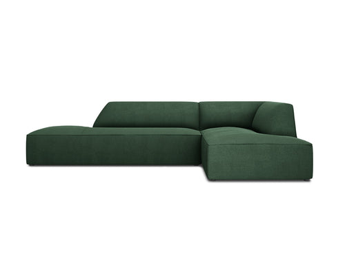 Micadoni rechter hoekbank Ruby 4-zits, structurele stof, groente - 180x273x69cm