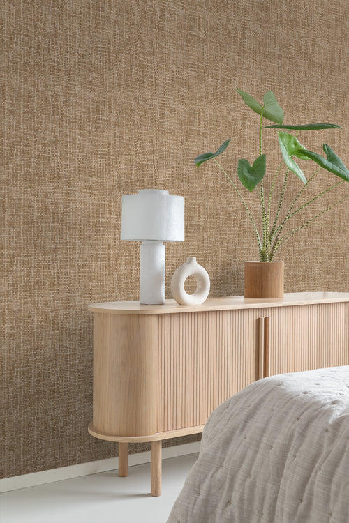 Origin Wallcoverings behang geweven linnenstructuur beige bruin - 50 x 900 cm - 348049 - vtwonen shop