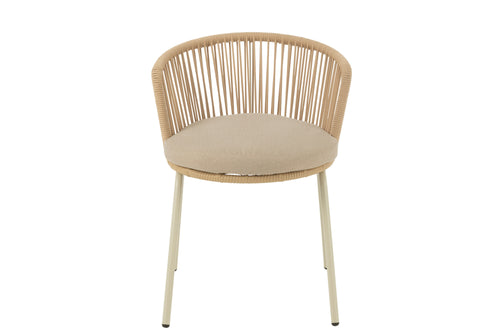 J-Line stoel Toa - metaal/koord - beige - vtwonen shop