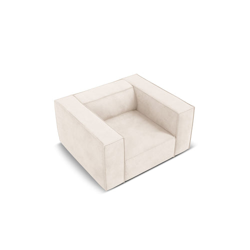 Cosmopolitan Design - Fauteuil Turin structurele stof lichtbeige - 95x113x68cm