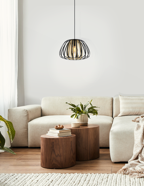 EGLO hanglamp Encinitos - e27 - ø 37,5 cm - zwart/goud - vtwonen shop
