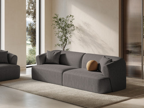 Cosmopolitan Design Modulaire bank Campi 4-zits, structurele stof grijs - 90x255x70cm