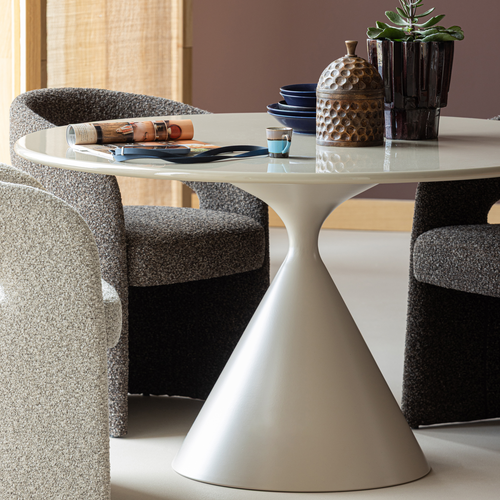WOOOD eettafel ø130 cm Mavo - MDF - Zand - 75x130x130
