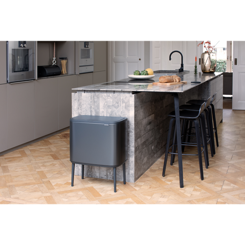 Brabantia Bo Touch Bin, met 2 binnenemmers, 11 + 23 liter - Confident Grey
