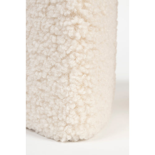 Housecraft Living Noxx Kruk/ Poef Teddy stof Wit - vtwonen shop