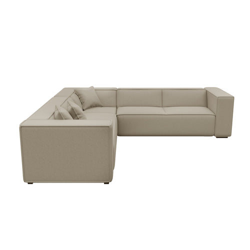 Sia Home - Grote hoekbank Kaya - Geweven stof - Beige - 300cm - vtwonen shop