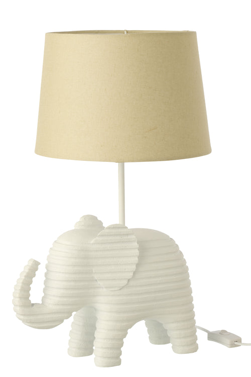 J-Line tafellamp Gestreept - polyresin - wit
