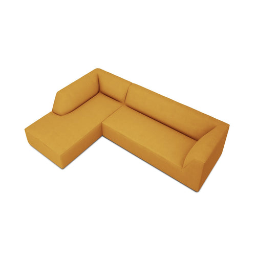 Cosmopolitan Design - Modulaire hoekbank links Siena 4-zits, structurele stof geel - 180x273x69cm