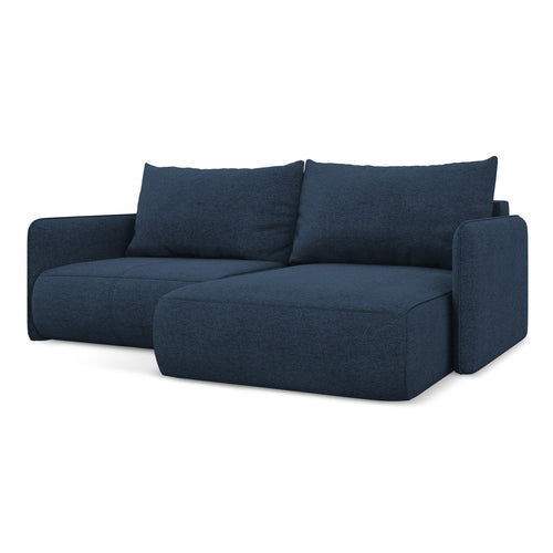 LaMiaSofa hoekbank rechts Palermo - chenille stof - koningsblauw - 207x148x86