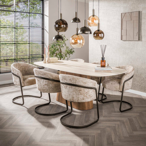 Giga Living Eetkamerstoel Sway - Zand - Set van 2