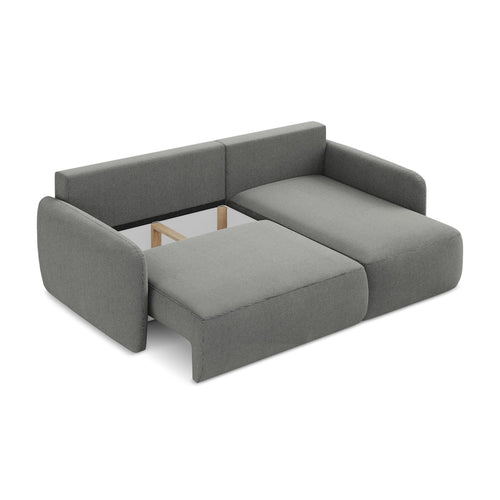 LaMiaSofa hoekbank rechts Corle - textuurstof - grijs - 207x148x86