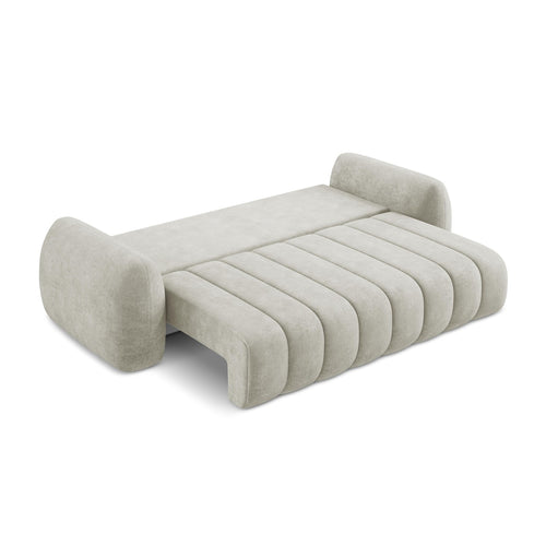 LaMiaSofa 3-zits slaapbank Ginosa - chenille stof - parel - 266x121x95