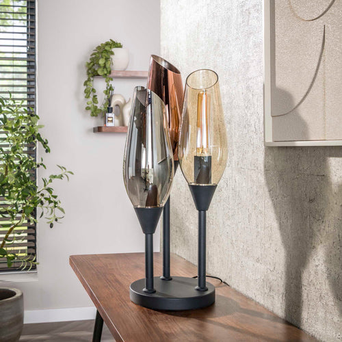 Giga Meubel Tafellamp Cocoon - Zwart - 3-Lichts - 25x25x59cm - vtwonen shop