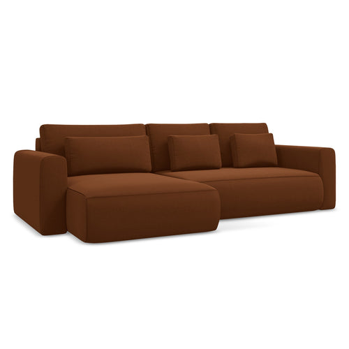 LaMiaSofa hoekbank links Perugia - velours - terracotta - 278x149x82
