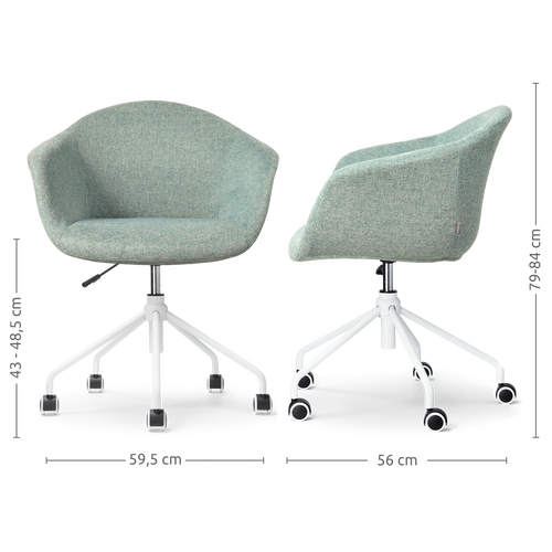 Nolon Nout-Otis Bureaustoel Zacht Groen - Armleuningen - Wit - vtwonen shop