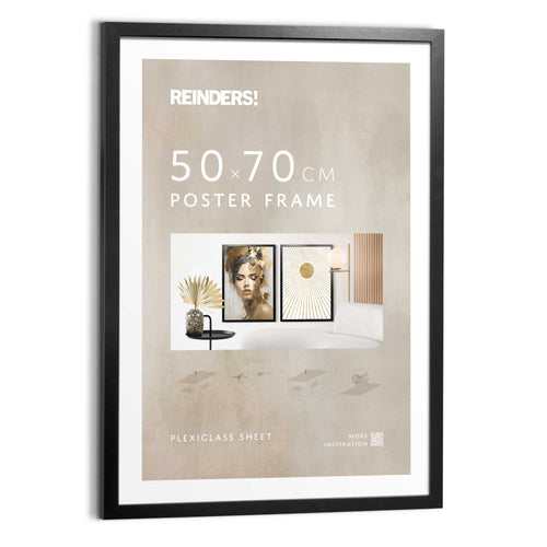 Reinders Wissellijst Zwart mdf poster 50x70