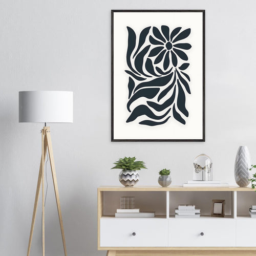 Artfulprints Poster Matisse – Inner bloom   - A4 21x29.7 cm - Zwart / Wit