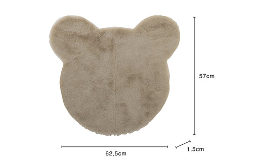 J-Line tapijt Hoofd Beer - vloerkleed - polyester - beige