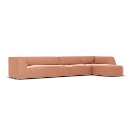 Cosmopolitan Design - Modulaire hoekbank rechts Siena 5-zits, flueel roze - 180x366x69cm