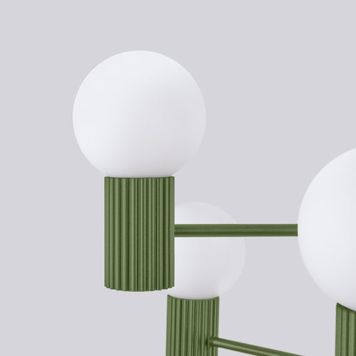 Sollux Lighting Kroonluchter HALO 6 olijfgroen - 64x64x230cm
