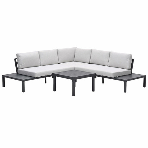 Prinos loungeset - 4-delig - carbon black - valley sand - vtwonen shop