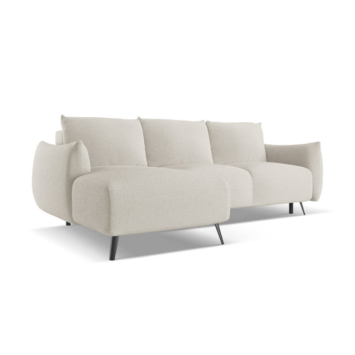LaMiaSofa hoekbank links Genova - chenille stof - zilver - 242x162x86