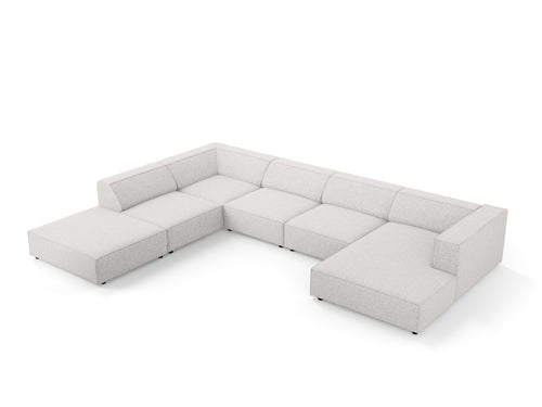 Cosmopolitan Design Panoramische hoekbank links Arendal 7-zits, chenille, lichtgrijs - 262x364x70cm