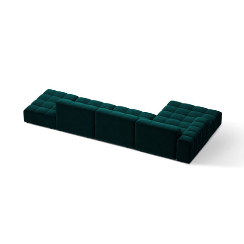 Cosmopolitan Design - Linker hoekbank Chicago 5-zits, flueel diepe olie - 167x348x78cm