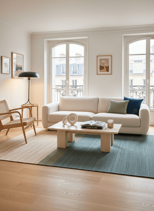 AFK Living vloerkleed Bandol - natuurlijke stijl - 85% jute en 15% katoen - 200x290 cm