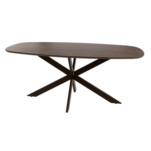 Giga Meubel Eettafel Arhus Solid - Deens Ovaal Bruin Hout - 215x105x77cm