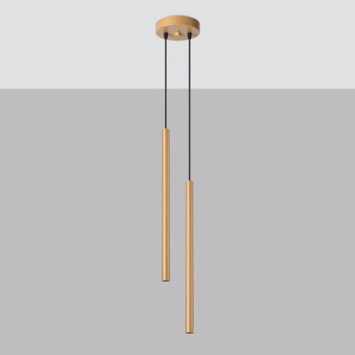 Sollux Lighting Hanglamp PASTELO 2 goud - 15x15x118cm