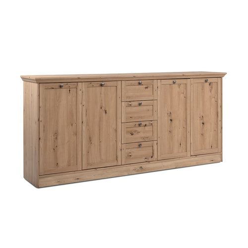 Calicosy - TIMBER Buffetkast met 4 deuren - Eiken - 40x200x90 cm