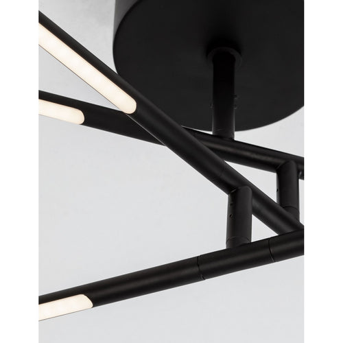 Merano Alberta Geïntegreerde LED Semi Flush Light Zwart Metaal LED 30W 2100Lm 3000K