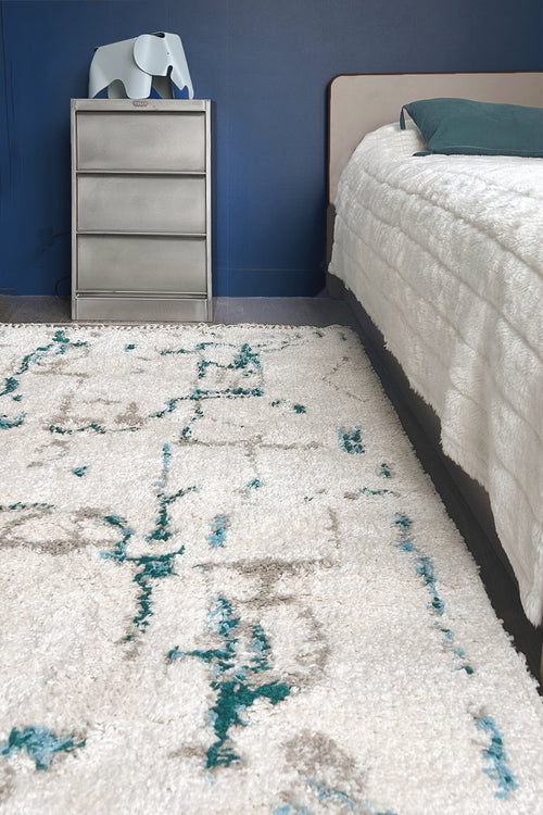 AFK Living vloerkleed Volubilis - rand - blauw - 120 x 170 cm