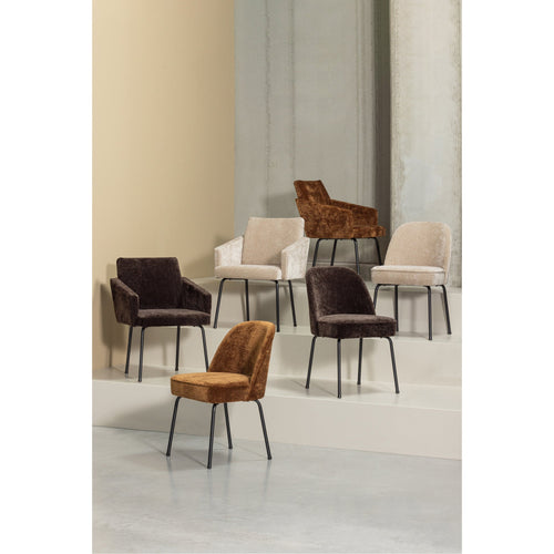 BePureHome eetkamerstoelen Vogue - Polyester - Zand - Set van 2 - vtwonen shop