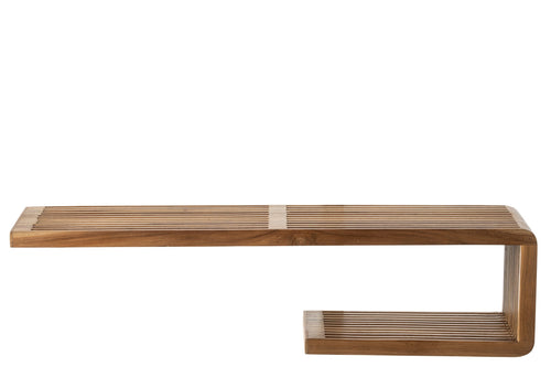 J-Line Wandrek met latten - gerecycled hout - naturel - large