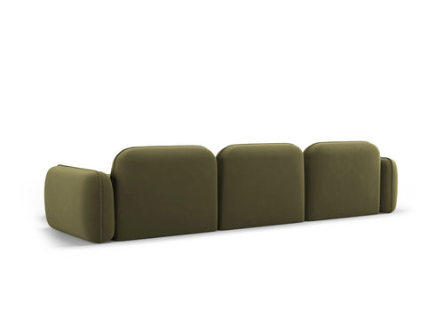 Cosmopolitan Design Modulaire hoekbank rechts Sydney 4-zits, flueel, lichtgroen - 165x320x70cm