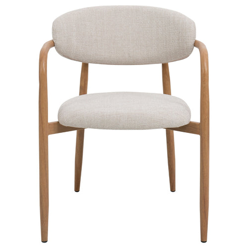 Giga Meubel Eetkamerstoel Alexia - Beige/Naturel - Armleuning - Set van 2