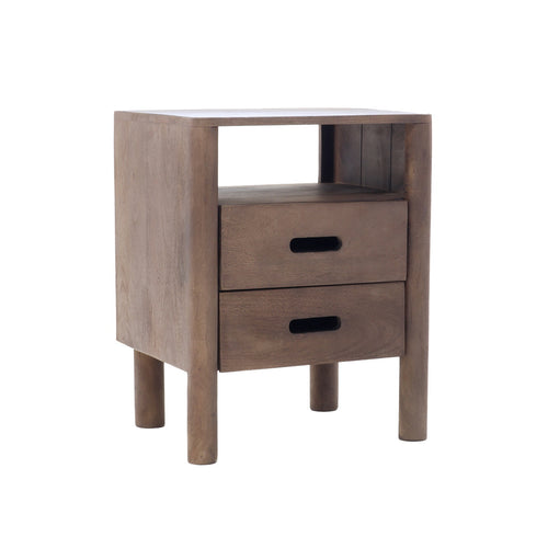 Giga Meubel Nachtkastje Doria - Naturel - Mangohout - 45x38x57cm - vtwonen shop